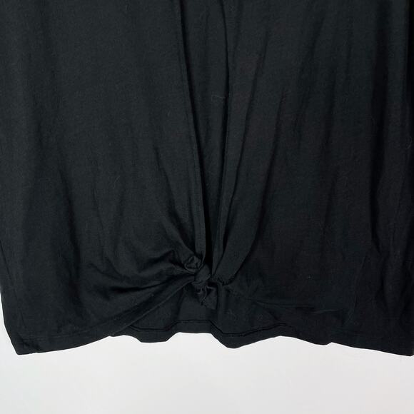 Victorias Secret Sport XSmall XS Black Glitter Logo Tie Back Tee Tshirt Spellout - Picture 6 of 9